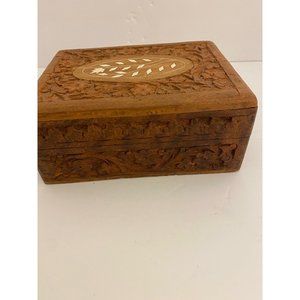 Hand Carved Wood Box | Vintage from the 1960's | Made in India |Treasure Box |